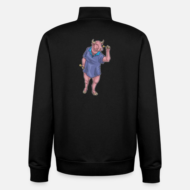 Bull Dart Dart - Sweat zippé unisexe en coton bio Stanley/Stella - noir