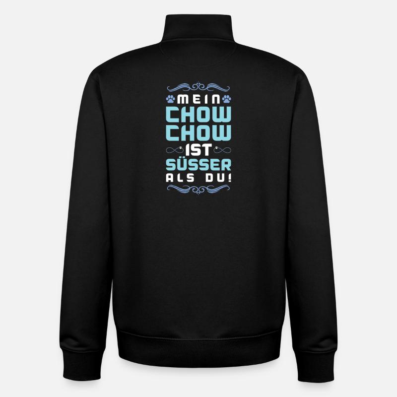 chow chow hund spruch - Unisex Organic Zip Sweatshirt von Stanley/Stella - Schwarz