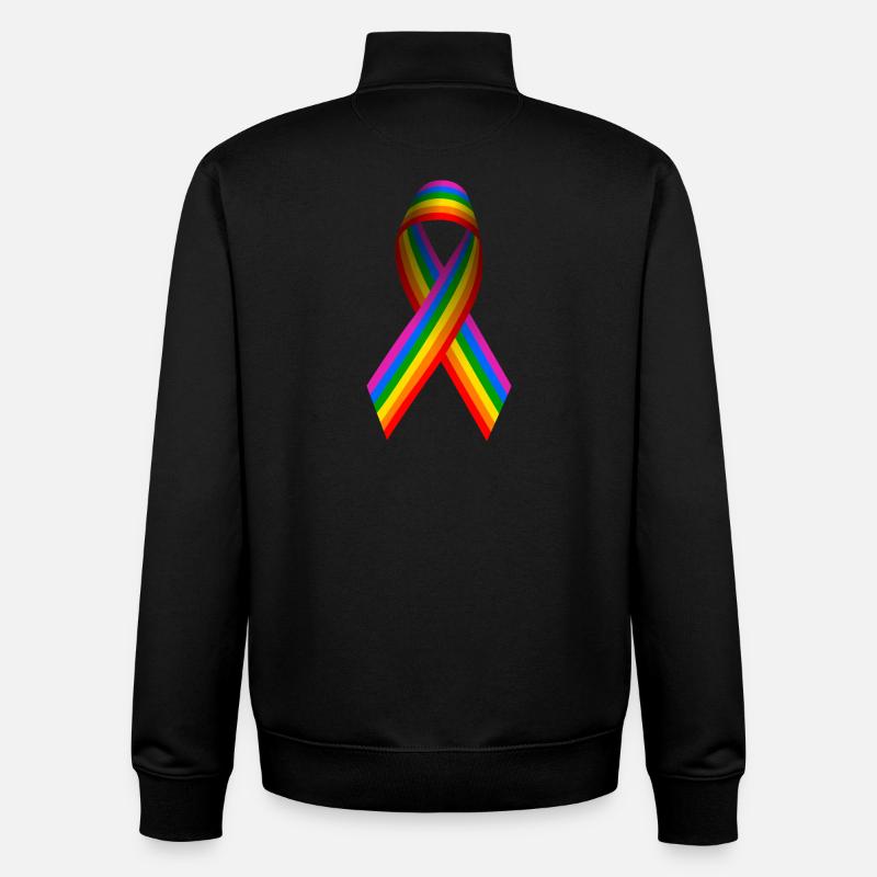 Drapeau arc-en-ciel en guise d’arc - Sweat zippé unisexe en coton bio Stanley/Stella - noir