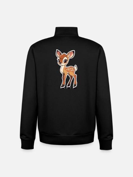 roe deer - Unisex Organic Zip Sweatshirt by Stanley/Stella - black