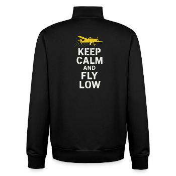 Rural Aviation Agriculture Pilot Gift - Unisex Organic Zip Sweatshirt by Stanley/Stella - black - Back - AI Model Male 185 light (185cm)