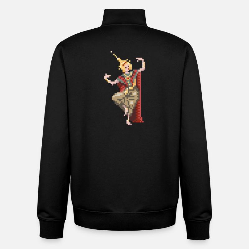 8bit Thai Dancer - Unisex Organic Zip Sweatshirt by Stanley/Stella - black