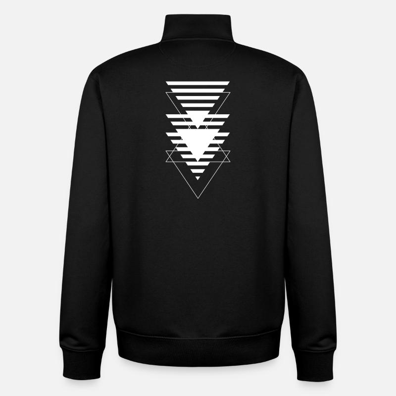 Layered Triangle Geometric Pattern - Unisex Organic Zip Sweatshirt by Stanley/Stella - black