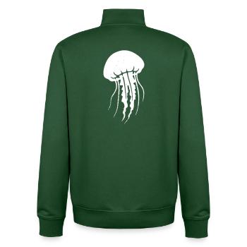 Qualle Jellyfish Ozean Vintage Vektor - Unisex Organic Zip Sweatshirt von Stanley/Stella - Flaschengrün - Hinten - AI Model Male 185 dark (185cm)