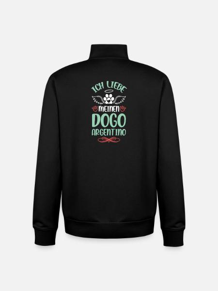 J’adore mon chien argentin - Sweat zippé unisexe en coton bio Stanley/Stella - noir