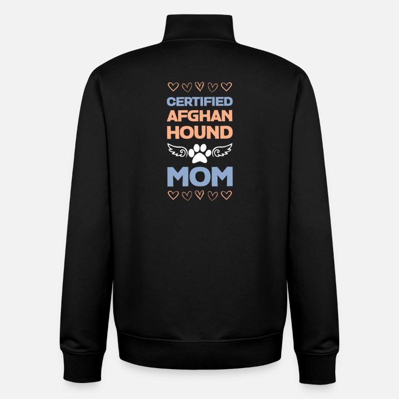 Maman de chien afghan certifiée - Sweat zippé unisexe en coton bio Stanley/Stella - noir