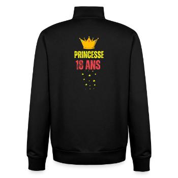 Princess 18 years old - Unisex Organic Zip Sweatshirt by Stanley/Stella - black - Back - AI Model Male 185 light (185cm)