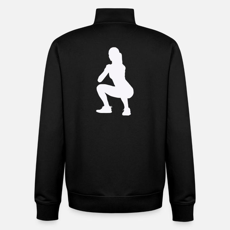 Frau Silhouette Squat - Unisex Organic Zip Sweatshirt von Stanley/Stella - Schwarz