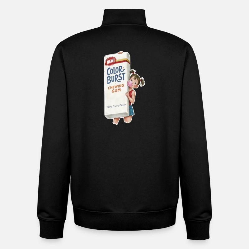Chewing-gum rétro - Sweat zippé unisexe en coton bio Stanley/Stella - noir