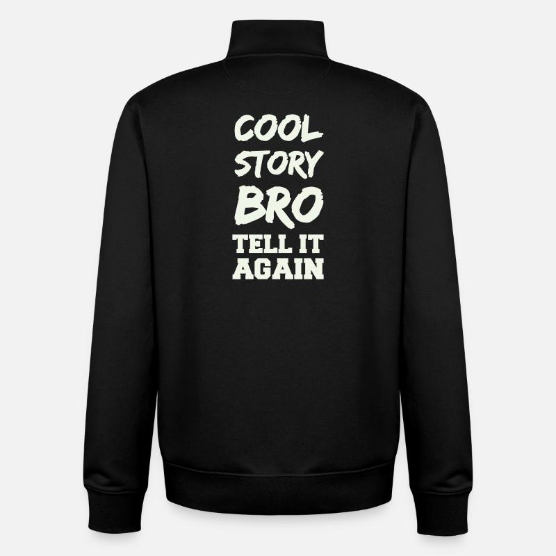 Histoire cool, frère qui dit - Sweat zippé unisexe en coton bio Stanley/Stella - noir