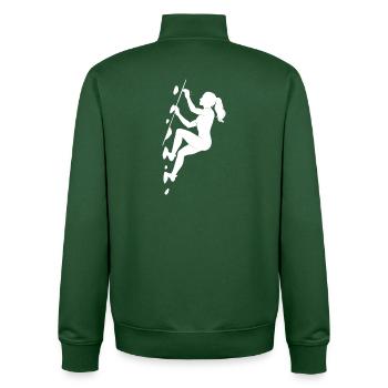 Boulder Silhouette – Ästhetik & Chalk Fokus - Unisex Organic Zip Sweatshirt von Stanley/Stella - Flaschengrün - Hinten - AI Model Male 185 dark (185cm)