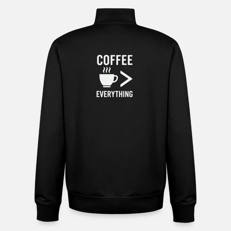 Le café, c’est tout - Sweat zippé unisexe en coton bio Stanley/Stella - noir
