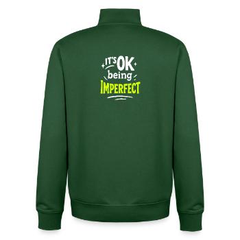 OK, sein unvollkommenes Design - Unisex Organic Zip Sweatshirt von Stanley/Stella - Flaschengrün - Hinten - AI Model Male 185 dark (185cm)