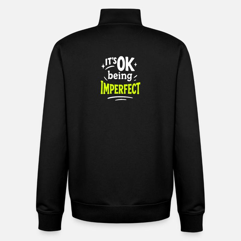 OK, sein unvollkommenes Design - Unisex Organic Zip Sweatshirt von Stanley/Stella - Schwarz