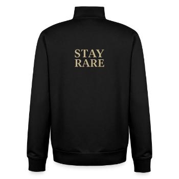 Motif à empattement Stay Rare - Sweat zippé unisexe en coton bio Stanley/Stella - noir - Dos - AI Model Male 185 light (185cm)