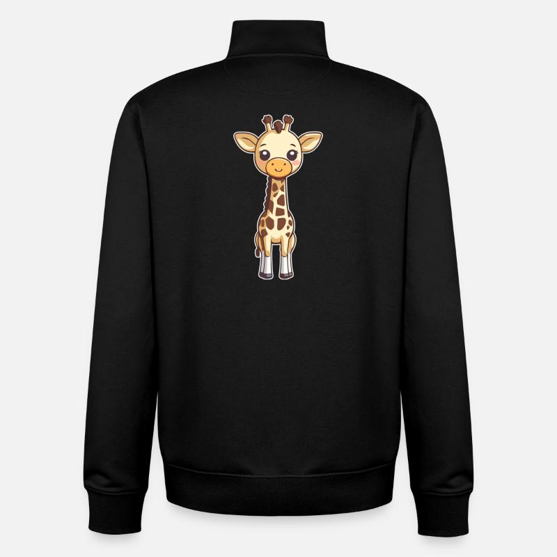 Girafe mignonne - Sweat zippé unisexe en coton bio Stanley/Stella - noir