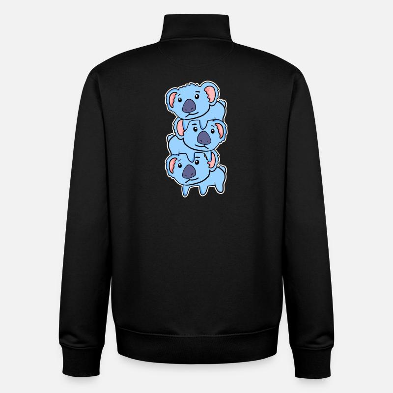 Koala Koalas - Unisex Organic Zip Sweatshirt by Stanley/Stella - black