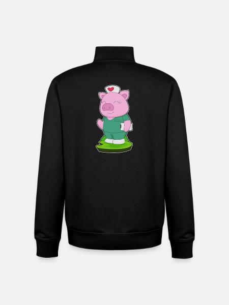 Pig Nurse - Unisex Organic Zip Sweatshirt by Stanley/Stella - black