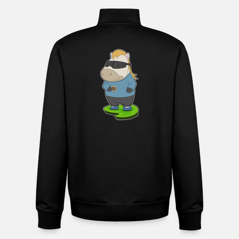 Beignet de cheval - Sweat zippé unisexe en coton bio Stanley/Stella - noir