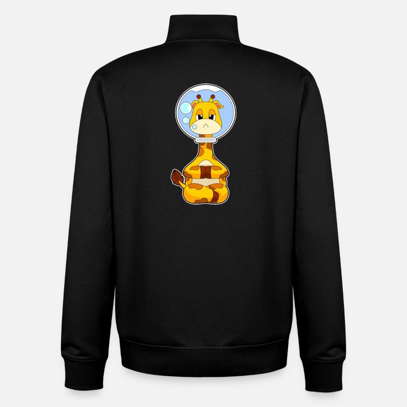 Aquarium de girafe - Sweat zippé unisexe en coton bio Stanley/Stella - noir