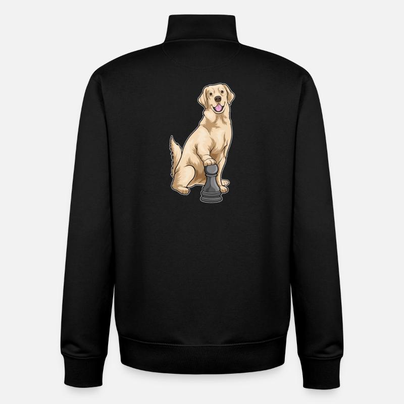Labrador Schachfigur Bauer Schach - Unisex Organic Zip Sweatshirt von Stanley/Stella - Schwarz