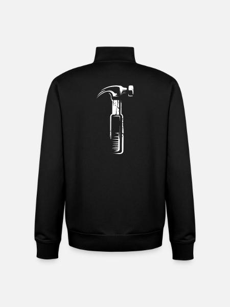 Hammer mit Scratch Effekt - Werkzeuge Handwerker - Unisex Organic Zip Sweatshirt von Stanley/Stella - Schwarz