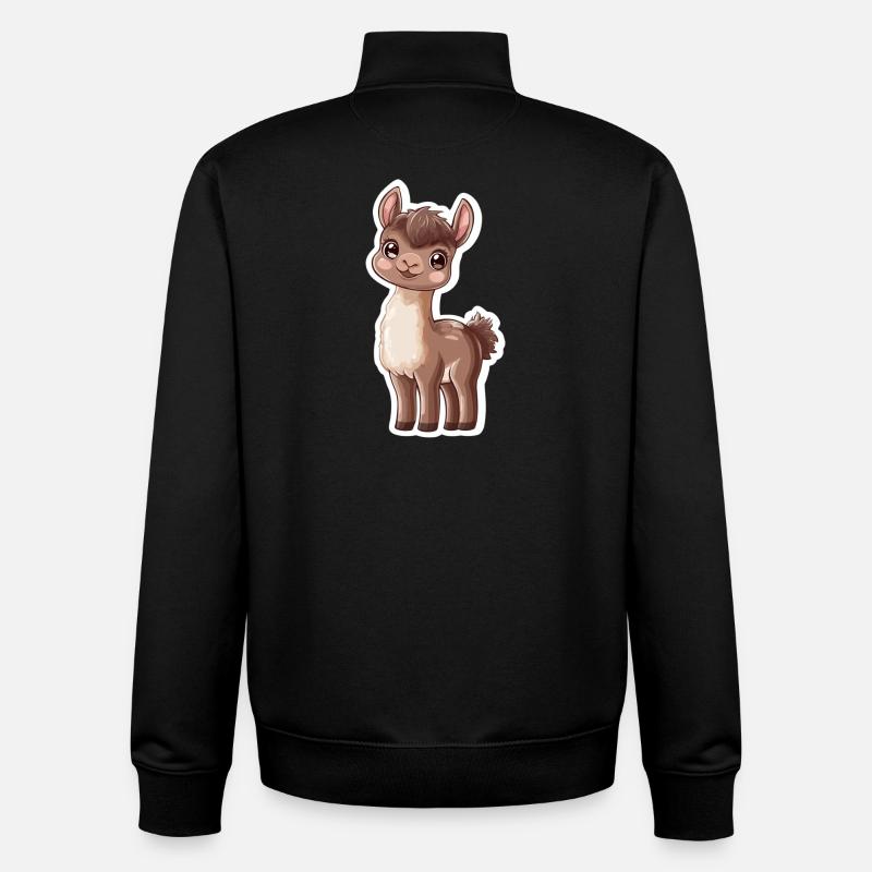 Llama Alpaca Llama Animal Gift - Unisex Organic Zip Sweatshirt by Stanley/Stella - black