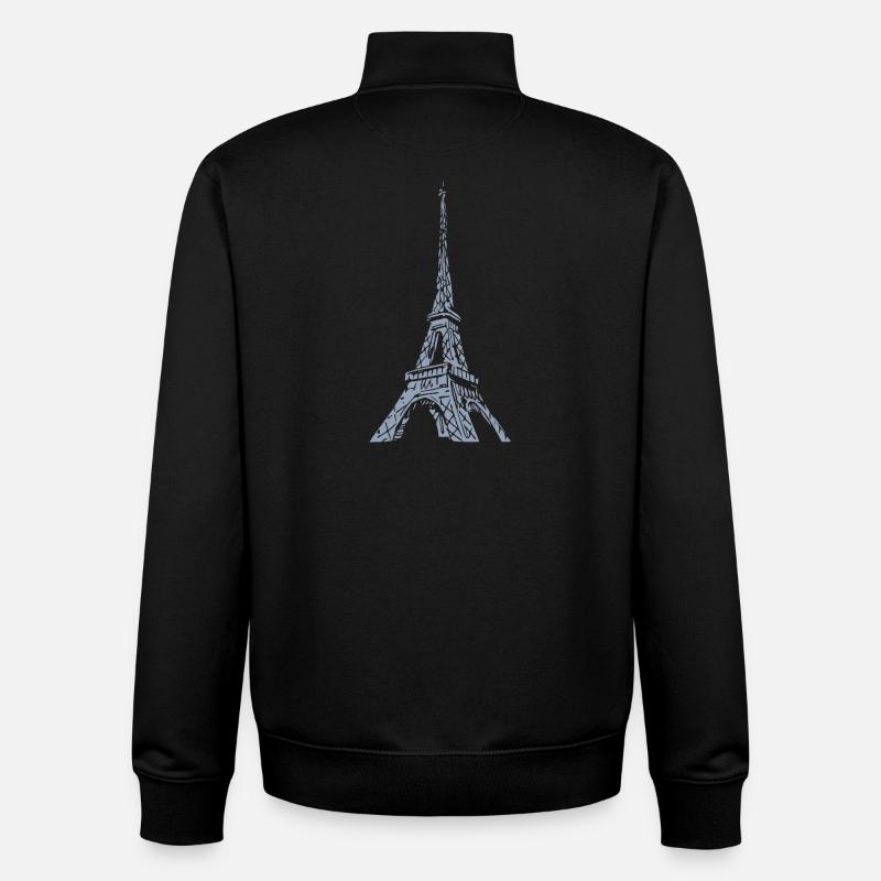 Tour Eiffel Silhouette Paris Look Grunge - Sweat zippé unisexe en coton bio Stanley/Stella - noir