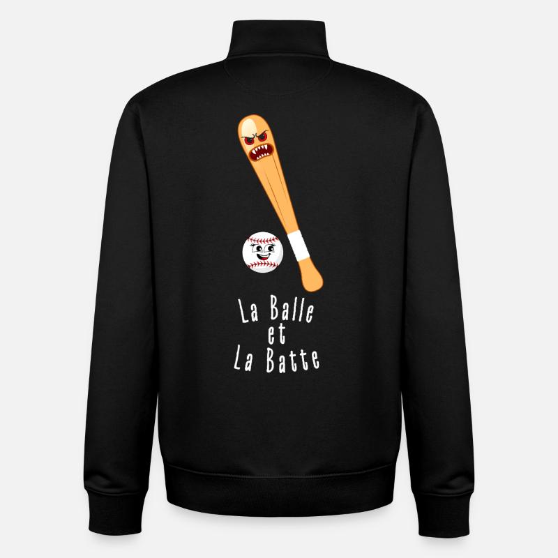 La Balle et La Batte - Sweat zippé unisexe en coton bio Stanley/Stella - noir