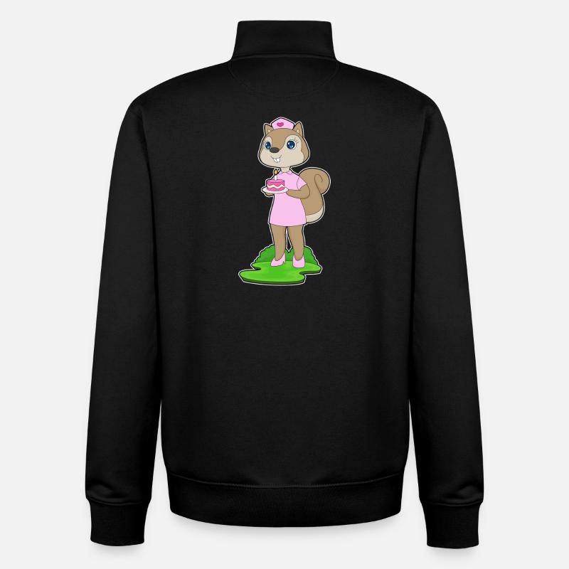 Squirrel Birthday Nurse - Unisex Organic Zip Sweatshirt by Stanley/Stella - black