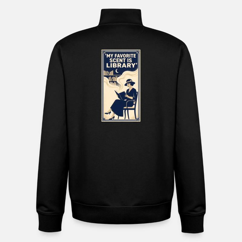 Lieblingsduft Bibliothek | Bücherliebe - Unisex Organic Zip Sweatshirt von Stanley/Stella - Schwarz