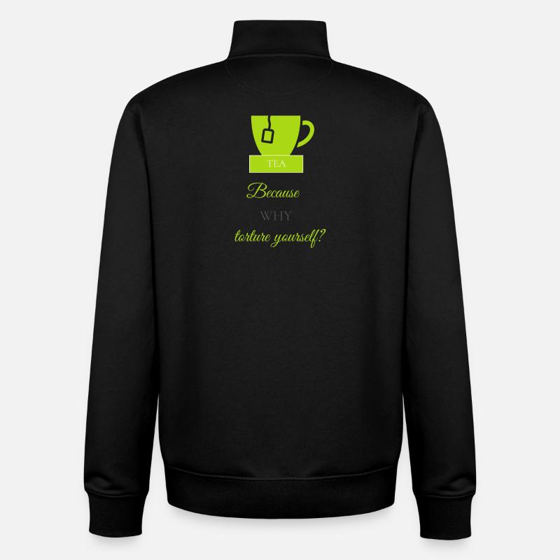 TEA-RIFFIC (Lime + Grey) - Unisex Organic Zip Sweatshirt by Stanley/Stella - black