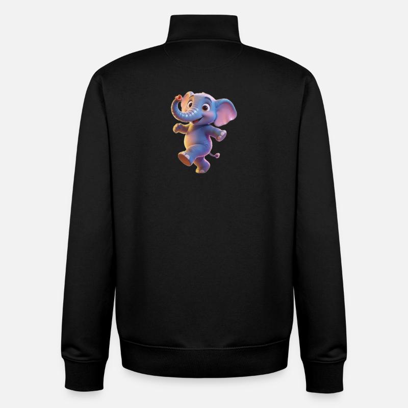 Neonfarben Elefanten-Tanzkind - Unisex Organic Zip Sweatshirt von Stanley/Stella - Schwarz