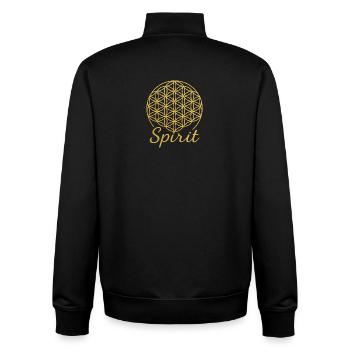 Flower of Life Spirit - Unisex Organic Zip Sweatshirt by Stanley/Stella - black - Back - AI Model Male 185 light (185cm)