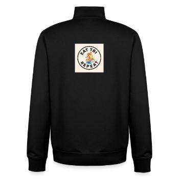EAT TRI REPEAT - Unisex Organic Zip Sweatshirt by Stanley/Stella - black - Back - AI Model Male 185 light (185cm)