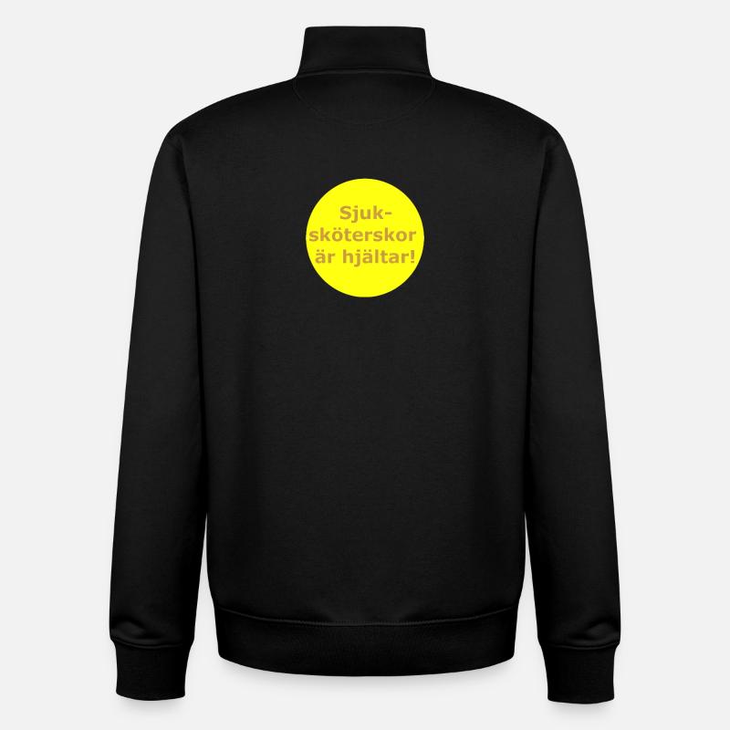Les infirmières sont des héroïnes ! (Cercle jaune) - Sweat zippé unisexe en coton bio Stanley/Stella - noir
