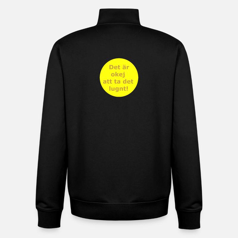 C’est normal de se reposer ! (Cercle jaune) - Sweat zippé unisexe en coton bio Stanley/Stella - noir