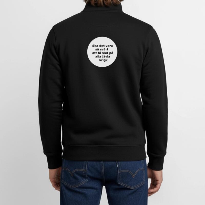 Ça devrait être comme ça ,,,(Cercle blanc) Sweat zippé unisexe en coton bio Stanley/Stella