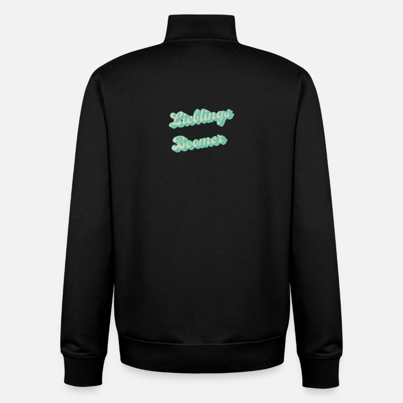 Favorite Boomer Retro Script - Unisex Organic Zip Sweatshirt by Stanley/Stella - black