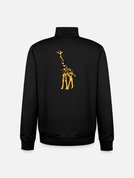 giraffe - Unisex Organic Zip Sweatshirt by Stanley/Stella - black