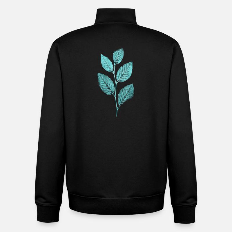 Leaf branch / leaves beech forest - Unisex Organic Zip Sweatshirt by Stanley/Stella - black