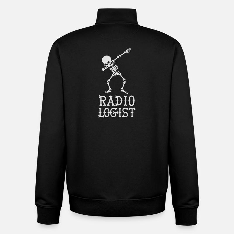 Dab dabbing skeleton radiologist - Unisex Organic Zip Sweatshirt by Stanley/Stella - black