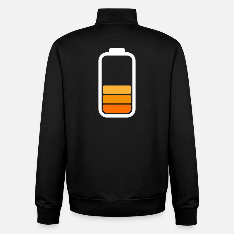 HALF BATTERY - White - Unisex Organic Zip Sweatshirt von Stanley/Stella - Schwarz