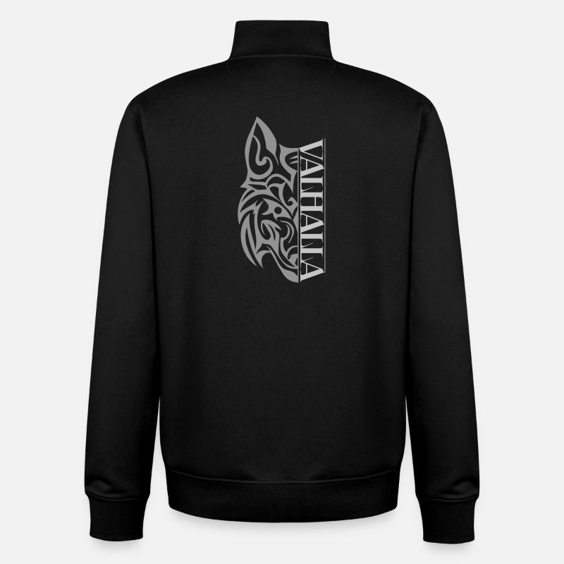 Valhalla Wolf Viking - Unisex Organic Zip Sweatshirt by Stanley/Stella - black