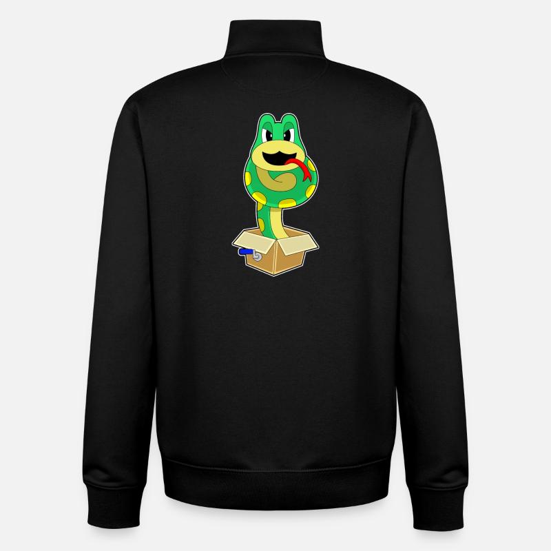 Schlange Karton - Unisex Organic Zip Sweatshirt von Stanley/Stella - Schwarz
