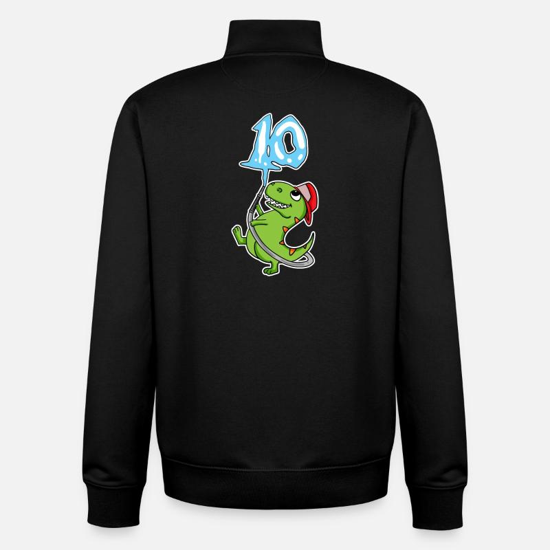 Dinosaure du 10e anniversaire - Sweat zippé unisexe en coton bio Stanley/Stella - noir