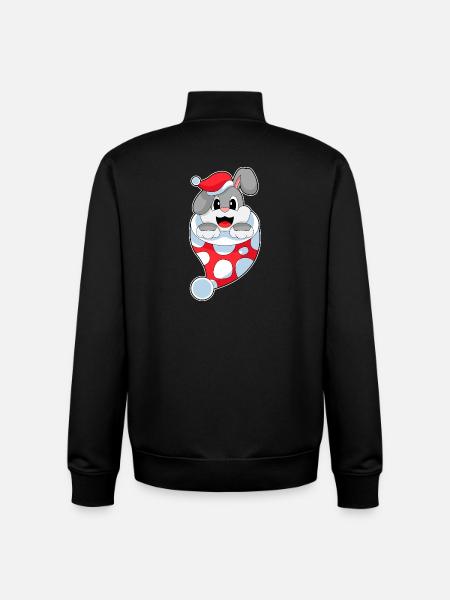 Chaussette de Noël Lapin - Sweat zippé unisexe en coton bio Stanley/Stella - noir