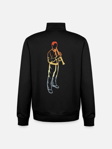 Clarinets Boy - Unisex Organic Zip Sweatshirt by Stanley/Stella - black