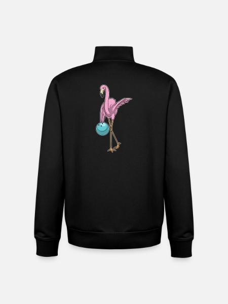 Flamingo Bowling Boule de bowling - Sweat zippé unisexe en coton bio Stanley/Stella - noir