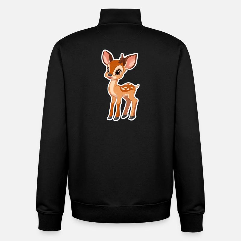chevreuil - Sweat zippé unisexe en coton bio Stanley/Stella - noir
